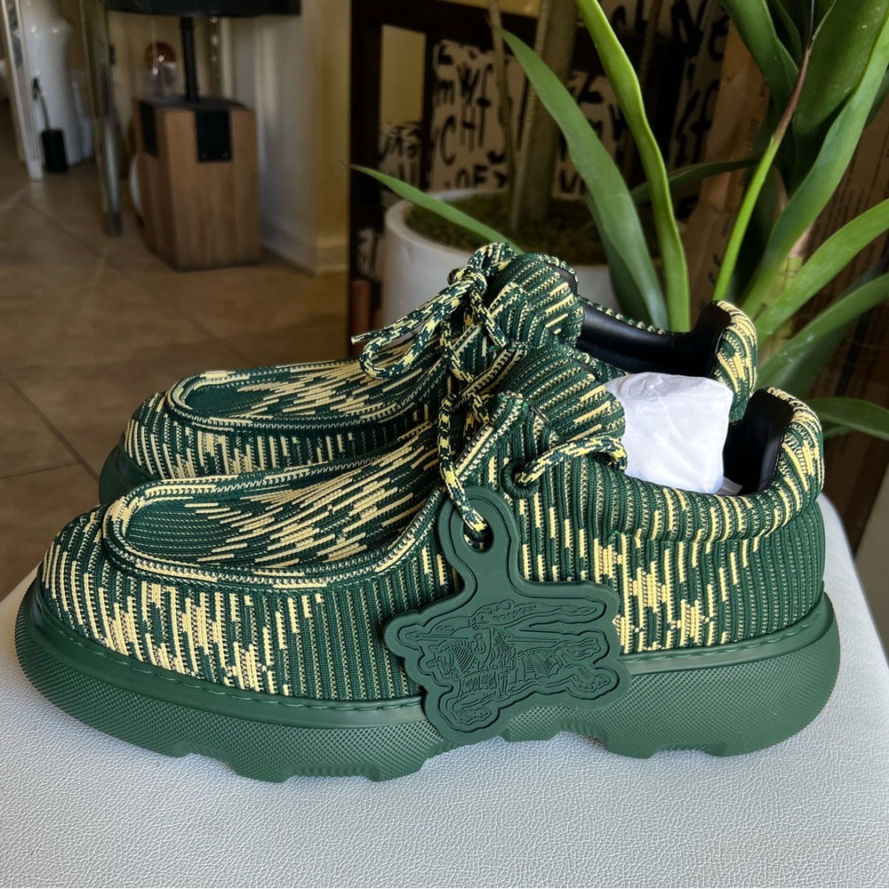 BURBERRY Check Woven Creeper Derby Shoes Size 11 (44 IT)